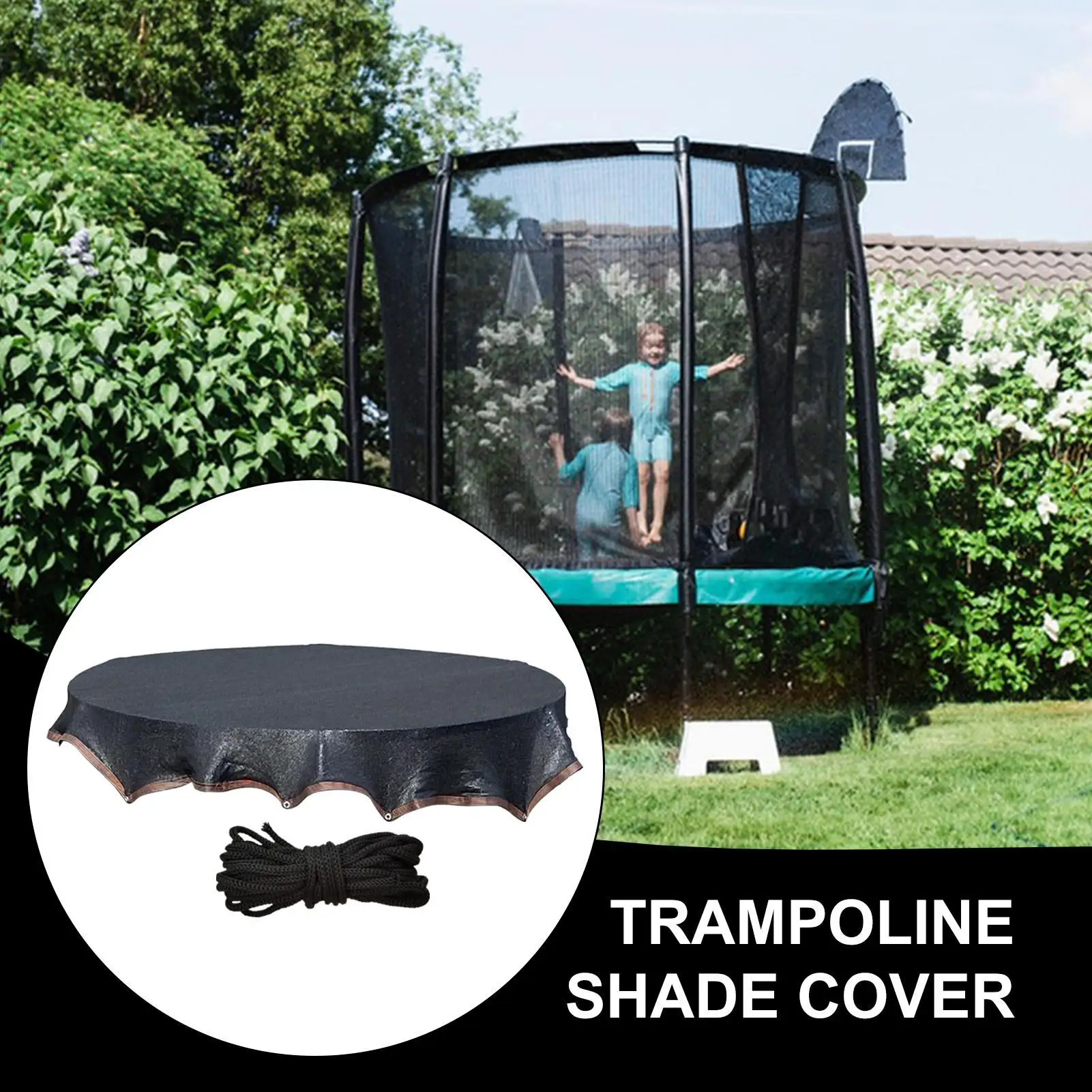

Trampoline Sun Shade Trampoline Top Shade Cover UV Protection Net Weather Resistant Design Mesh Tarp Outdoor Sports Accessories