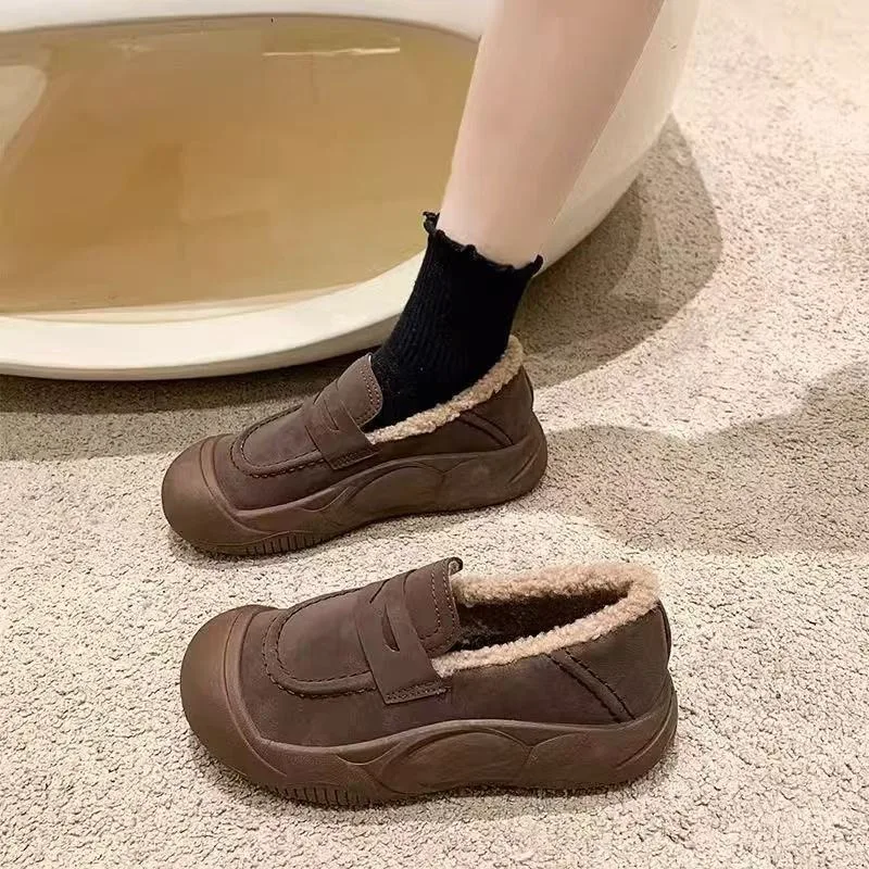 

Winter New Thick Soled Cotton Shoes Casual Soft Soled Anti Slip Loafers Winter Mom Shoes Fashion Women Shoes Zapatos De Mujer