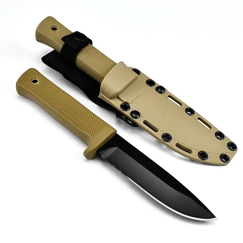 Outdoor Knife Survival Knife Camping High Hardness Straight Knife Integrated Keel Knife Household Fruit Cutting