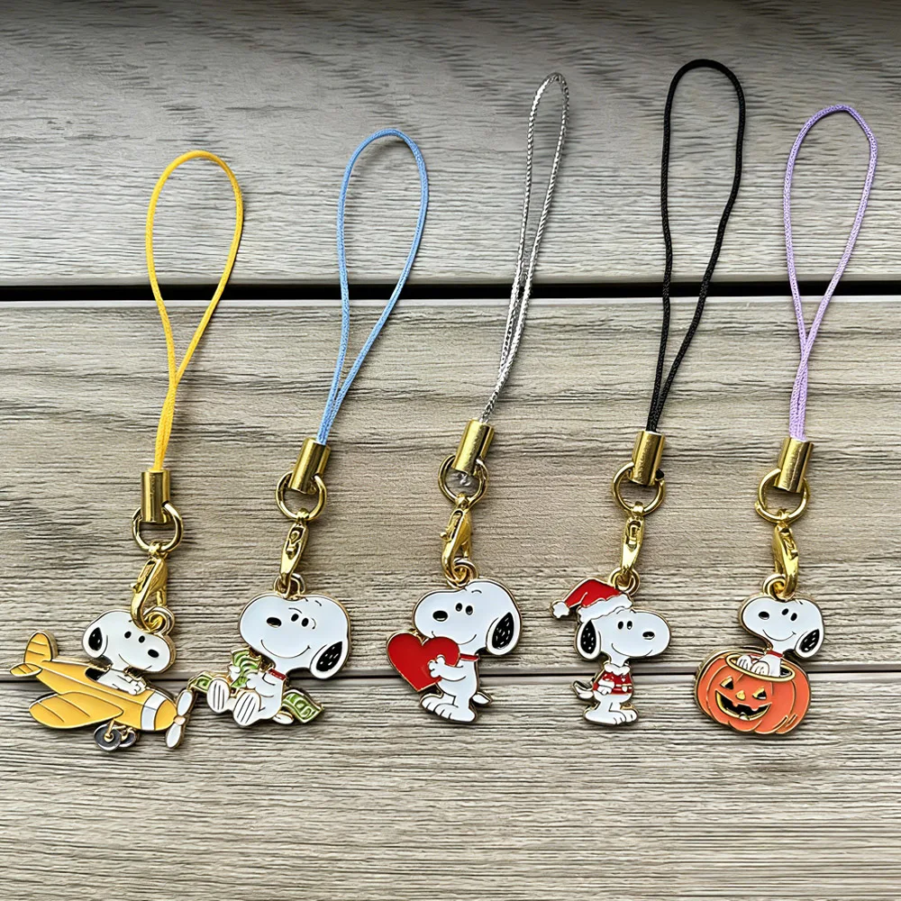 5pcs Snoopy Anime Keychain Phone Chain Key Lanyard Schoolbag Decoration Kawaii Bag Key Chain Jewelry, Small Gift for Friedns view 2