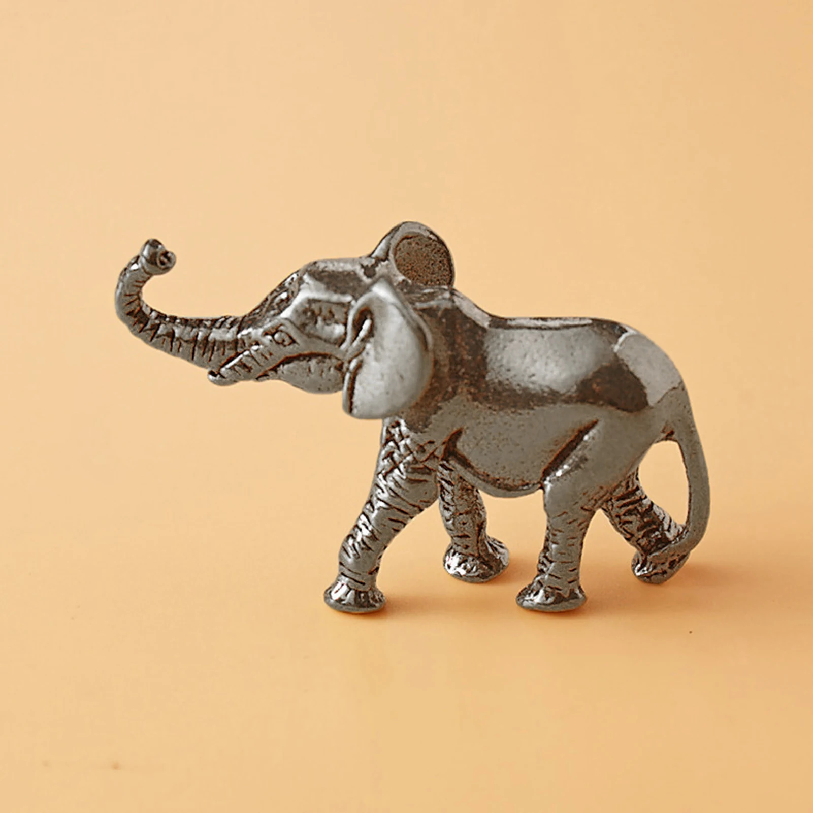 Antique Brass Minature Elephant Figurines Tea Pet Table Ornament Decorations Solid Copper Animal Crafts Home Decor Living Room