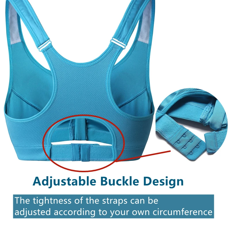 Women Sports Bra Crop Top Fitness Sportswear Bras Fitness Female Zipper Underwear Running Shockproof Bras Push Up 5XL Plus Size