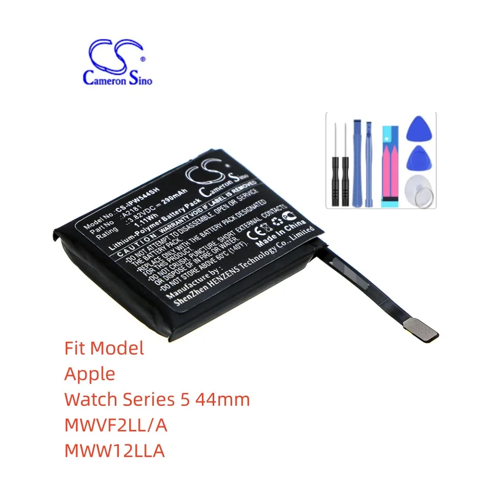 Smartwatch Battery For Apple Watch Series 5 44mm  MWVF2LL/A  MWW12LLA A2181 Capacity 290mAh / 1.11Wh Color Black Li-Polymer