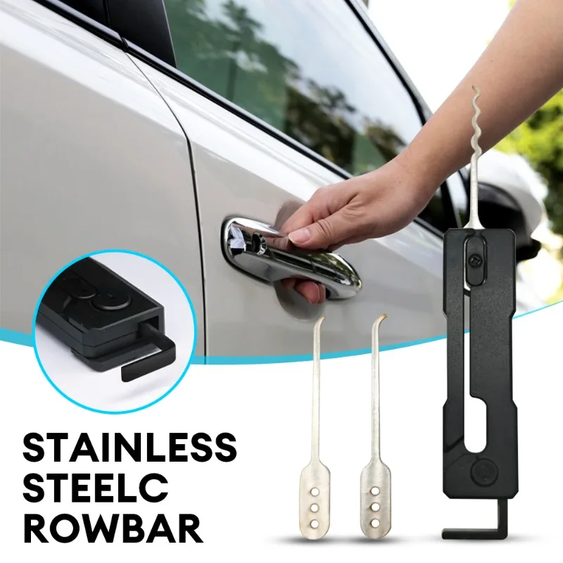 

Stainless Steel Crowbar Multi-Tool Quick Flip Grav Pick Stainless Steel Durable Door Open Keys Hands-on Rake Lock Pick Set
