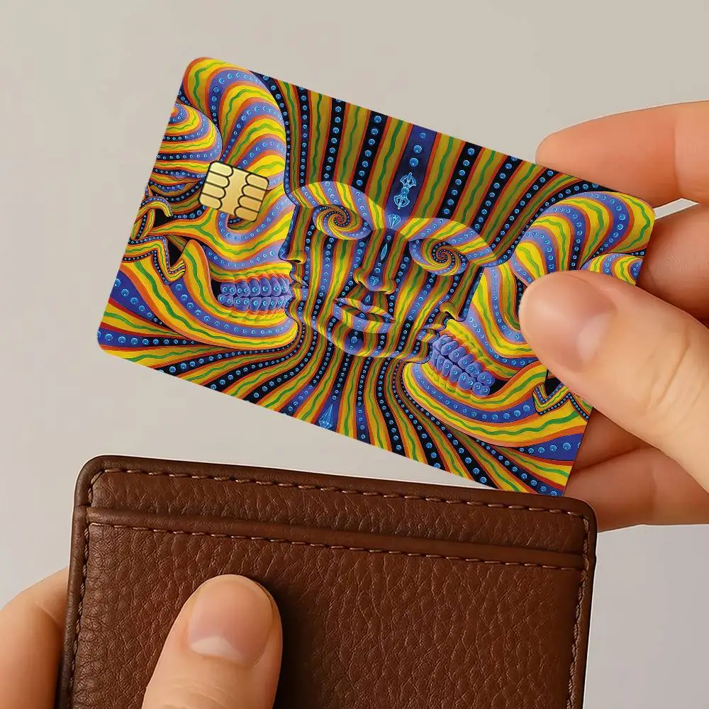 Art Alex Grey Credit Card 4PCS Anti-scratch Waterproof Stickers for Bank Debit Decorative Protection Bus Subway