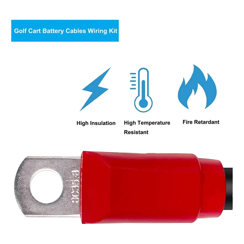

ABHS-5 шт. аккумуляторные кабели для тележки для гольфа для EZGO TXT 36 В и 48 В 1994-UP, набор гибких аккумуляторных кабелей для гольф-каров