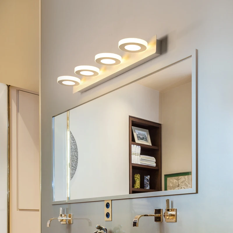 Lámpara de pared redonda contemporánea, diseño artístico dorado, sala de estar, espejo de baño, luz frontal, Lumen LED