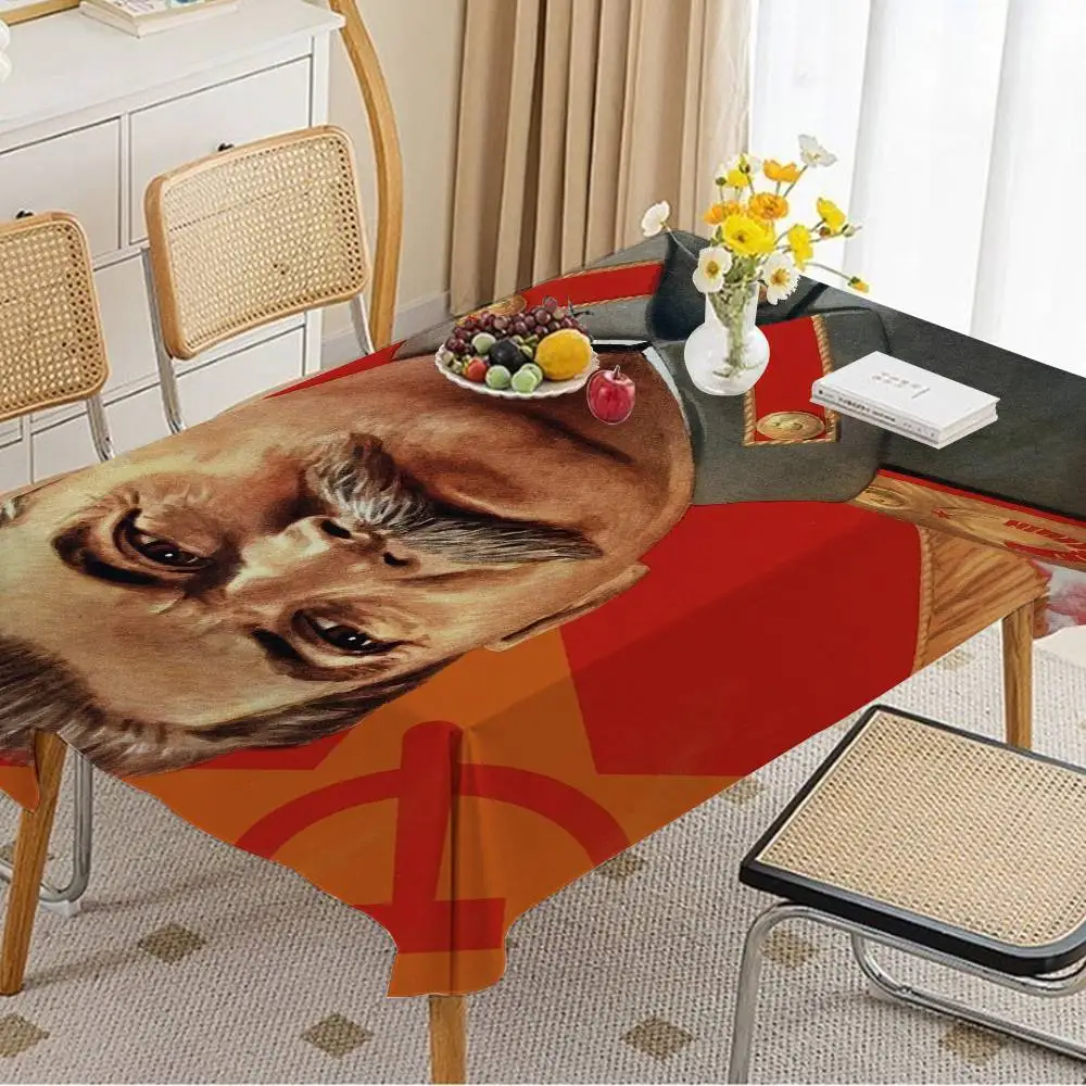Lenin Joseph Stalin manteles para el hogar decoración de comedor y accesorios de mesa rectangulares tela impermeable antimanchas