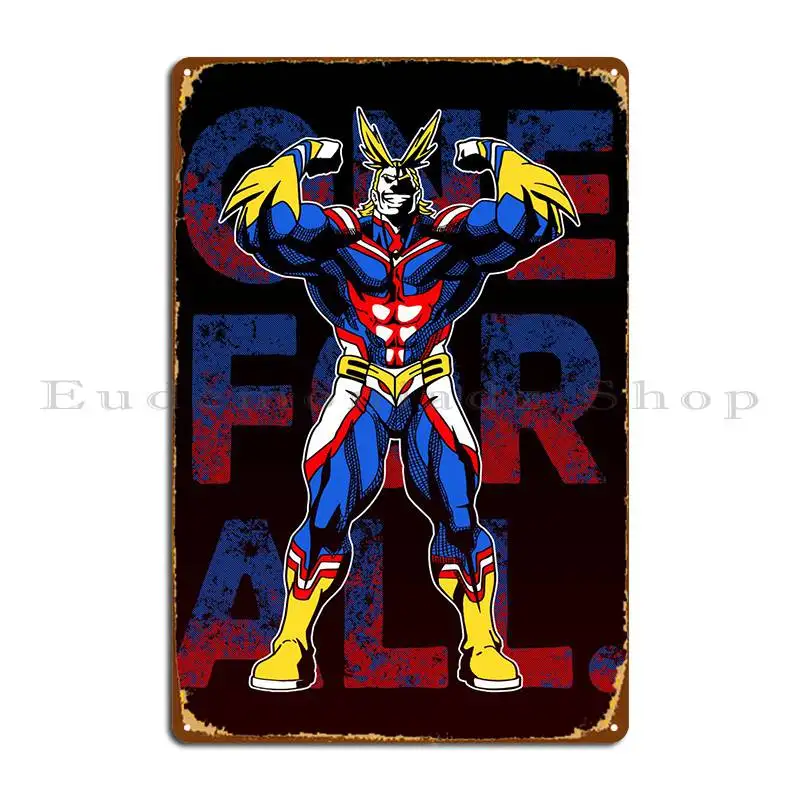 One For All All Might Mha Metal Sign Garage Customize Custom Printed Create Tin Sign Poster