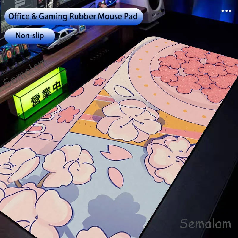

Japanese Snacks Gaming Mouse Pad Abstract Desk Mat Non-slip Rubber Base Precise Seam Washable Durable Pads for Games and Office