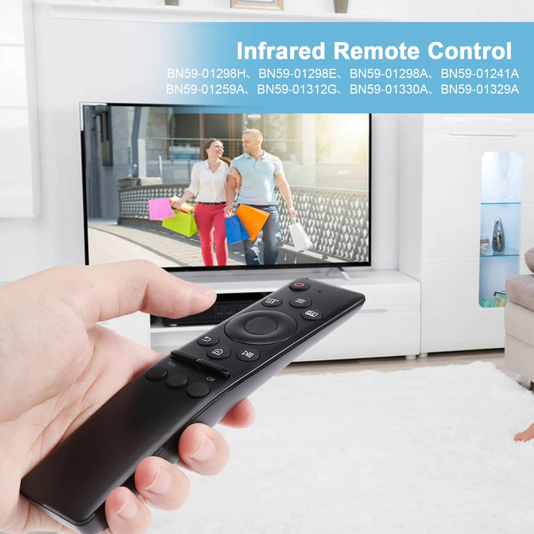 Universal for Samsung Smart TV Remote Control Replacement,Infrared Remote Control,with Netflix,Prime Video,Hulu Buttons