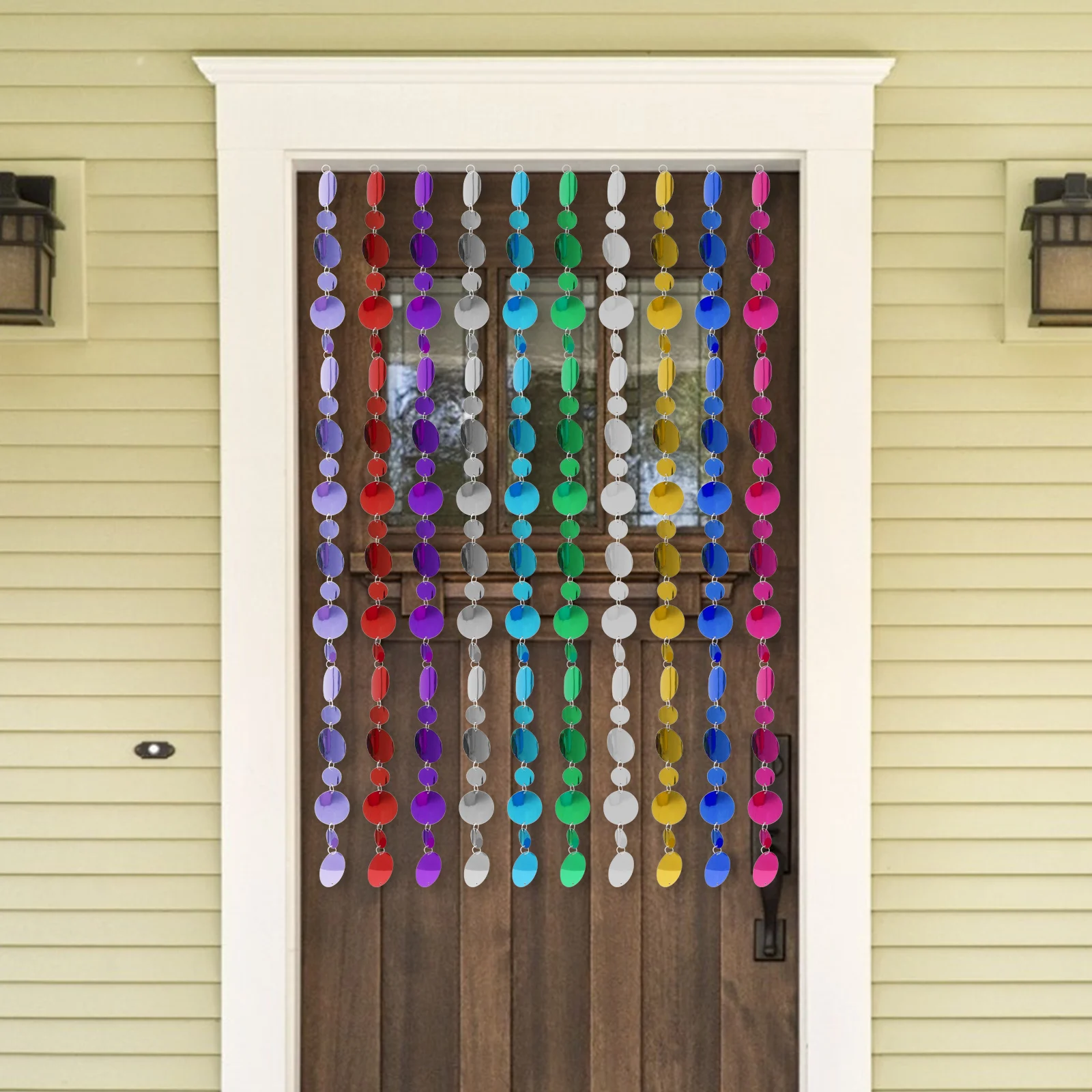 

10pcs Curtain Taupe Black Sequins Wedding Sequins Curtain Party Home Festival Hanging Scene Layout Stylish PVC