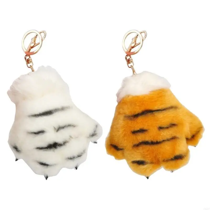 C63C Couche patte patte mignonne en peluche porte-clés pour à clés patte Paw Keychain Farmed Keychain