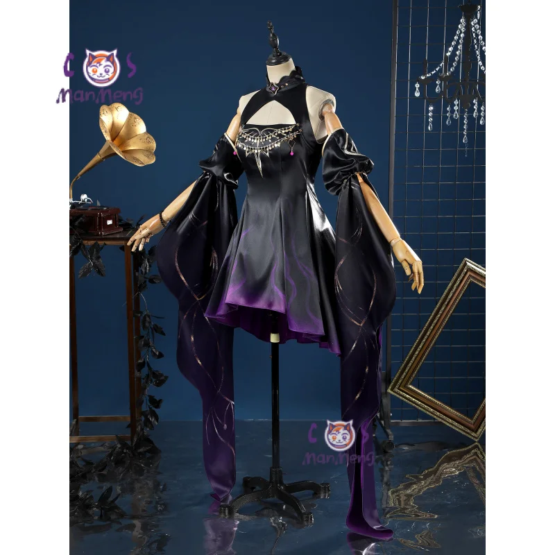 

Game Path to Nowhere Hella Cosplay Costume Women sexy gothic dress tattoo headband prop Halloween carnival new uniform XS-XXL