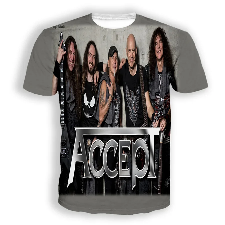 Classic 80s Rock Accept Band 3D Print T-shirts For Women/men Hip Hop Trend Tee Shirts Fashion Street Harajuku Style Top Clothing