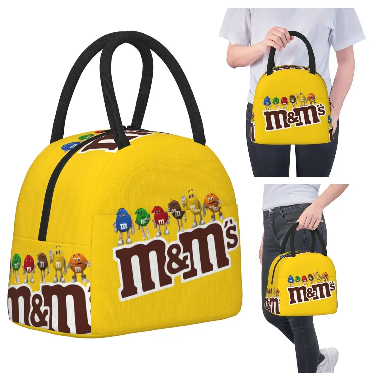 

Новая изолированная сумка для обеда с персонажами M-s и M-s для женщин, офисный холодильник, термосумка для еды, портативная сумка для обеда, контейнер