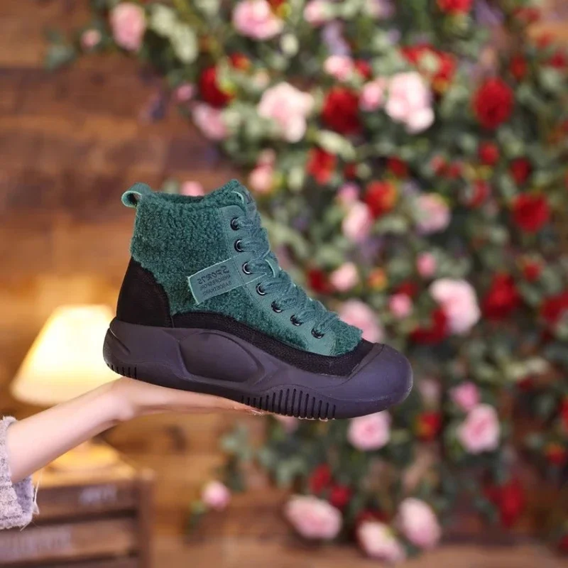 2024 Women Shoe Soft Sole Anti Slip Versatile Thick Sole Warm Cotton Shoe Sneaker Women Platform Boot