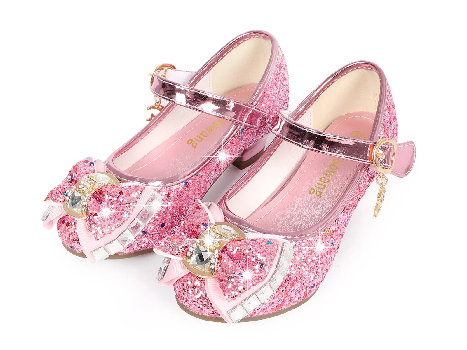 Toddler Slippers Baby Sandals Elegant Kids Girl Heels Children\'s Shoes Infant Princess Babouche Dance Glitter Fashion BowKnot