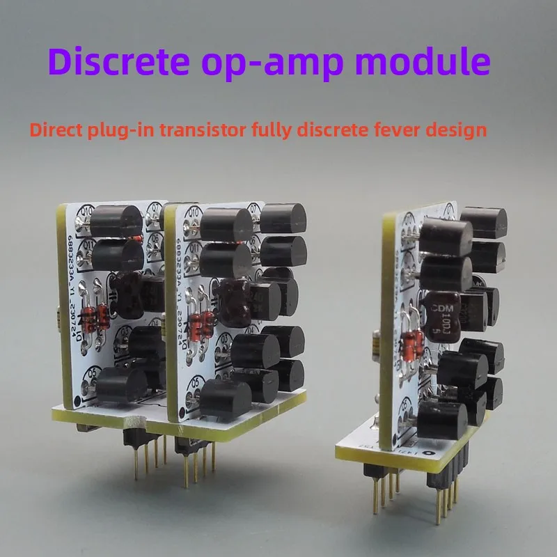 

Fever fully discrete op amp module, low noise FET differential input high current output single and double op amp