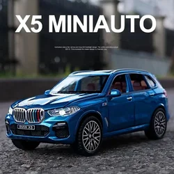 1:32 BMW X5 SUV Alloy Car Model Diecasts Metal Toy Vehicles Car Model High Simulation Collection Sound Light Childrens Toy Gift