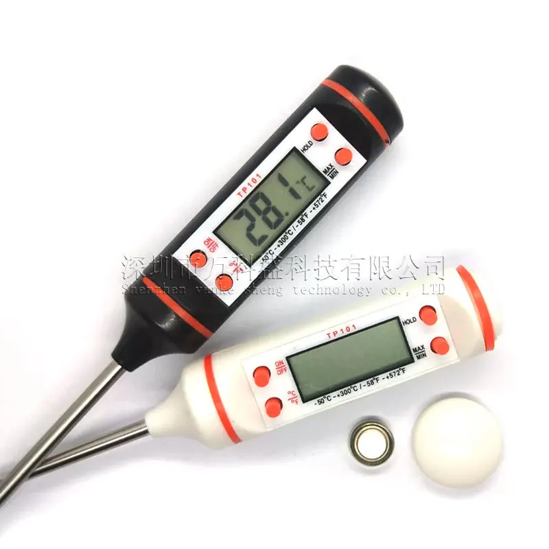 50PCS Kitchen Oil Thermometer Barbecue Baking Temperature Measurement Electronic Food Thermometer Temperature Pen Tp101 Black