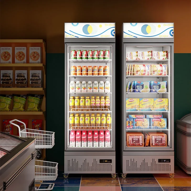 

Commercial Food Refrigeration 110V Integrated Fridge Freezer Vitrine Supermarket Refrigerator 5 Shelves
