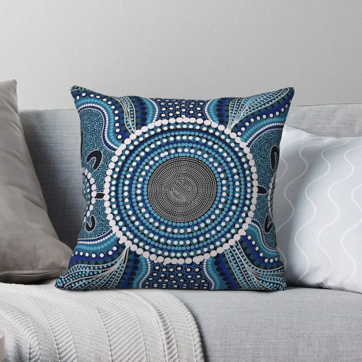 

Ocean Hunt Aboriginal Square Pillowcase Polyester Linen Velvet Creative Zip Decor Throw Pillow Case Sofa Seater Cushion Cover