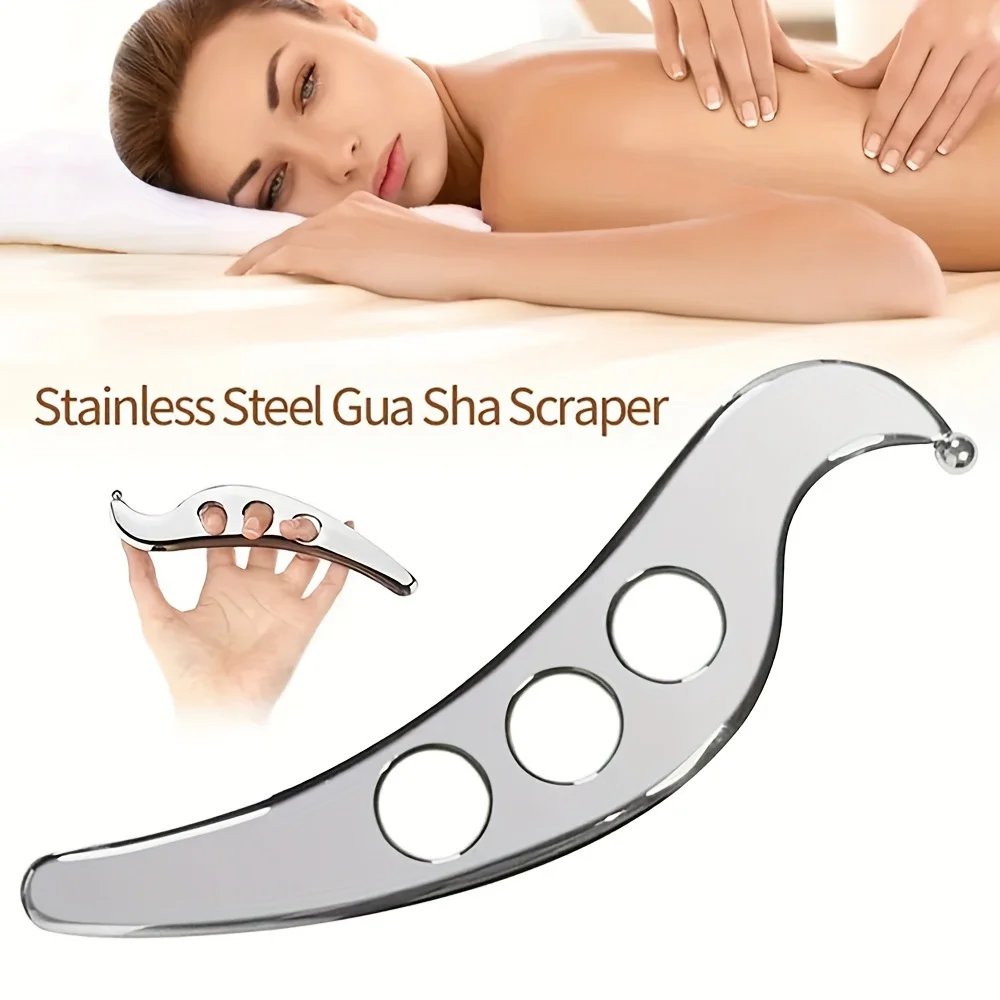 

Stainless Steel Gua Sha Massager, Myofascial Release Scraper Physical Therapy Tool, For Face Neck Shoulder Waist Back Muscle Mas