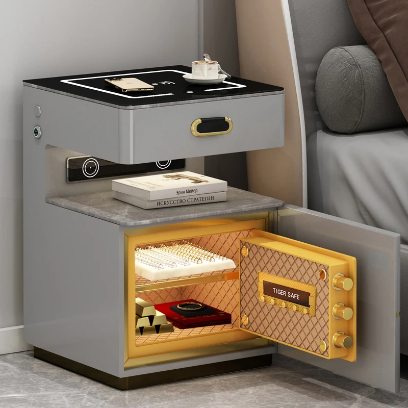 

The product can be customized.The product can be customized.Smart bedside table safe home bedside cabinet with fingerprint