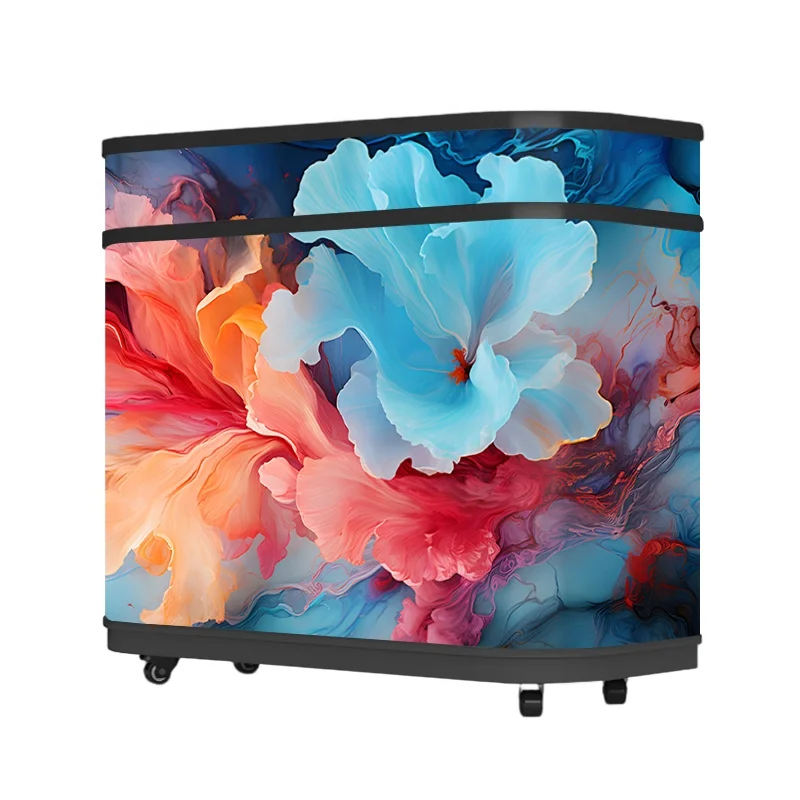 Custom Size Indoor LED DJ Booth Self-Service Business Information Desk Stand with IP65 Rating Exhibition Cashier Counter