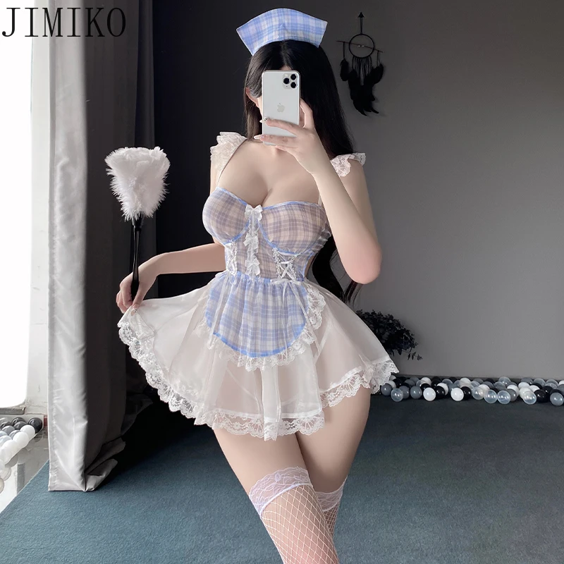 

Schoolgirl Outfit for Women Roleplay Sexy Pleated Skirt Maid Dresses Cosplay Erotic Costumes Sexy Lingerie Babydoll Role Play