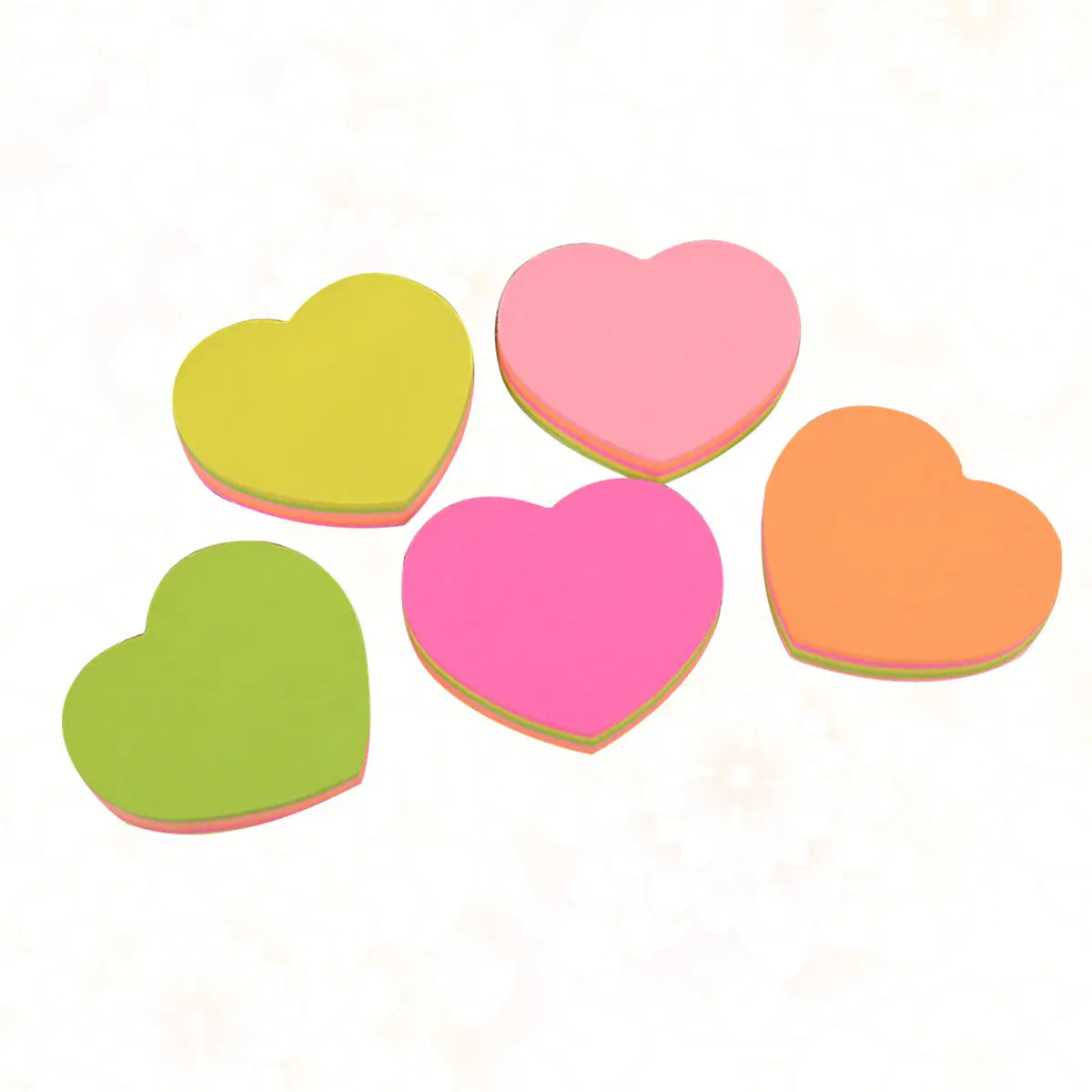 

5 шт. самоклеящихся блокнотов в форме сердца, портативные стикеры для заметок для офиса, школы, дома, бумажные стикеры-напоминания