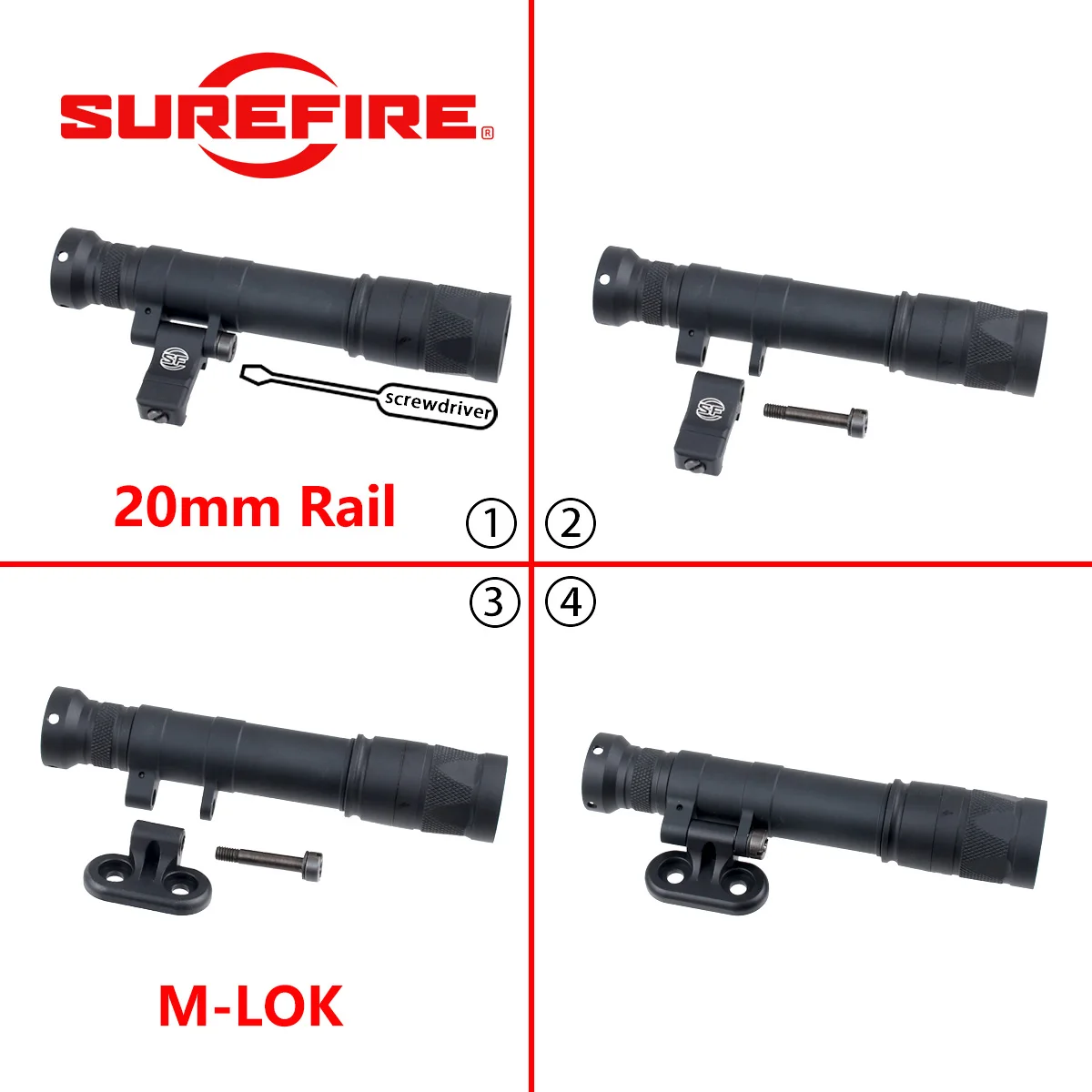 

Tactical LED Scout Light SureFire M640V M340V Strobe Flashlight With Pressure Switch Offset Mount For Hunting M640DF M340C
