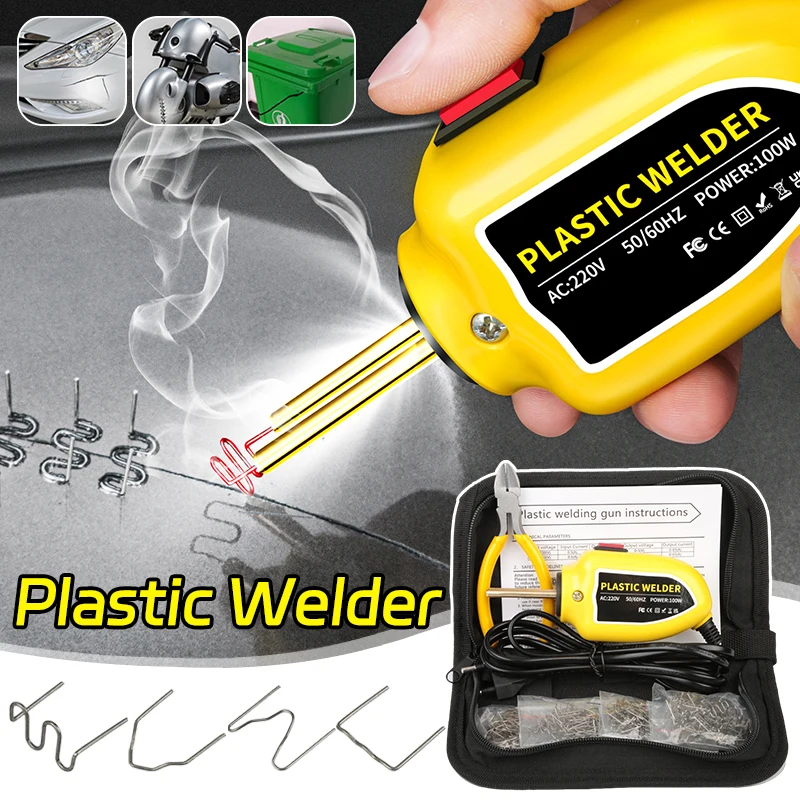 

100W Plastic Welder Kit For Car Bumper Maintenance Portable Automotive Repair Tool Welding Kit Hot Stapler Welding Gun Accessory