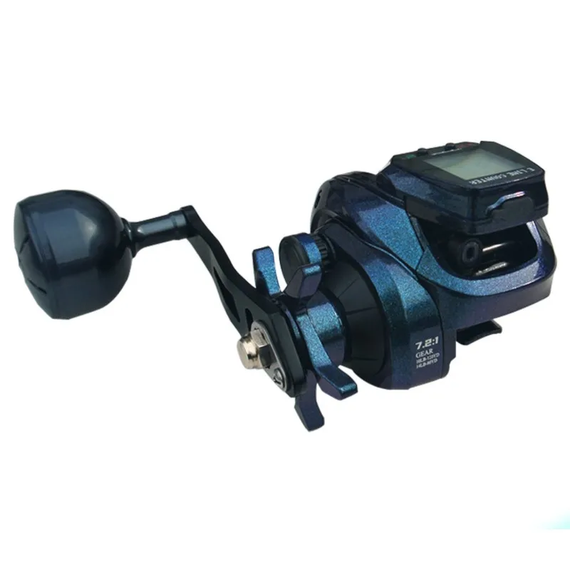 DGETG Large Display Electric Lure Casting Reel, 7.2:1 Gear Ratio, Accurate Reel Line Counter, Bite Alert, Depth Reel