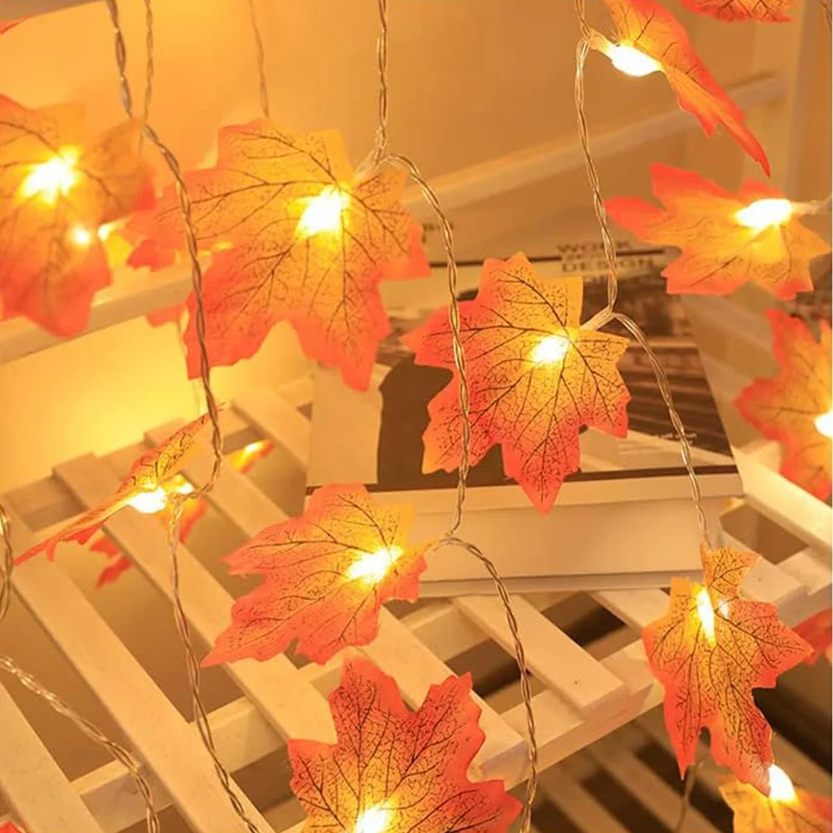 

Maple Leaves String Lights Fall Garland Maple Leaf Fairy Light Thanksgiving Gift Fall Decor for Home Christmas Wedding Party