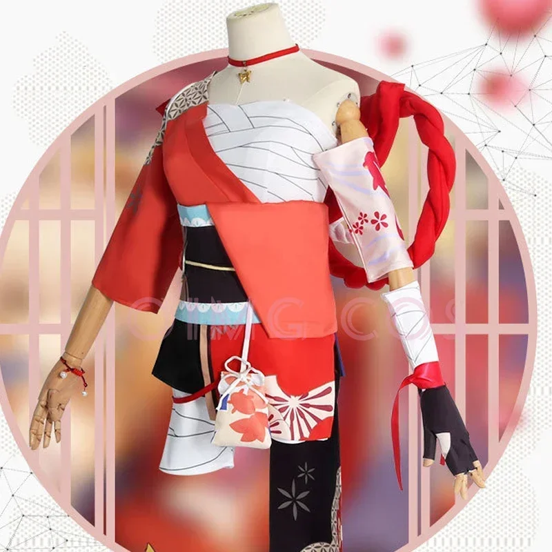 Genshin Impact Yoimiya Cosplay Costume Adult Carnival Uniform Wig Anime Halloween Party Costumes Masquerade Women Game