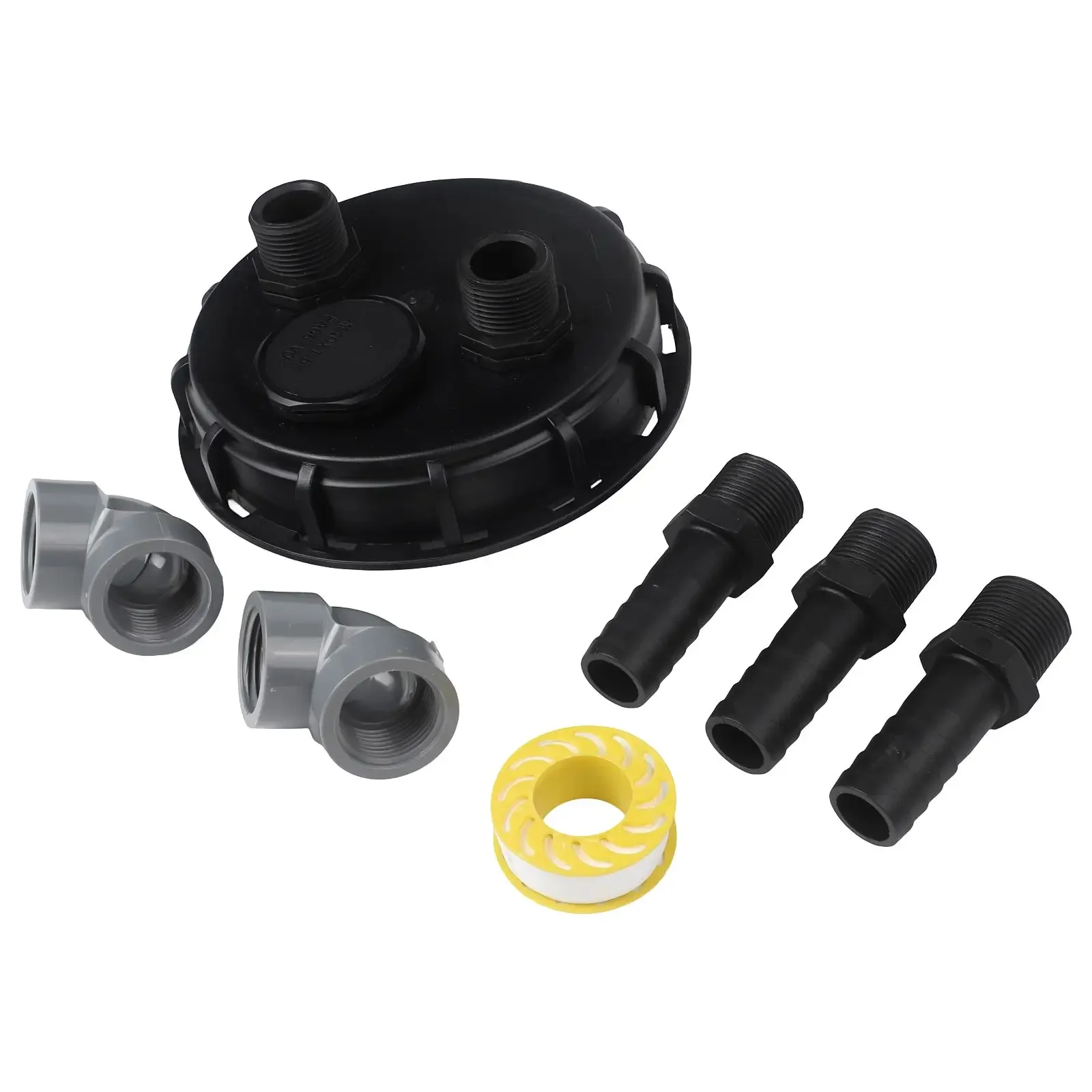 163mm IBC Cap Water Tank Accessories Adapter Cap 2x 25mm Pipe Quick Connector Gardening Supplies For Outdoor