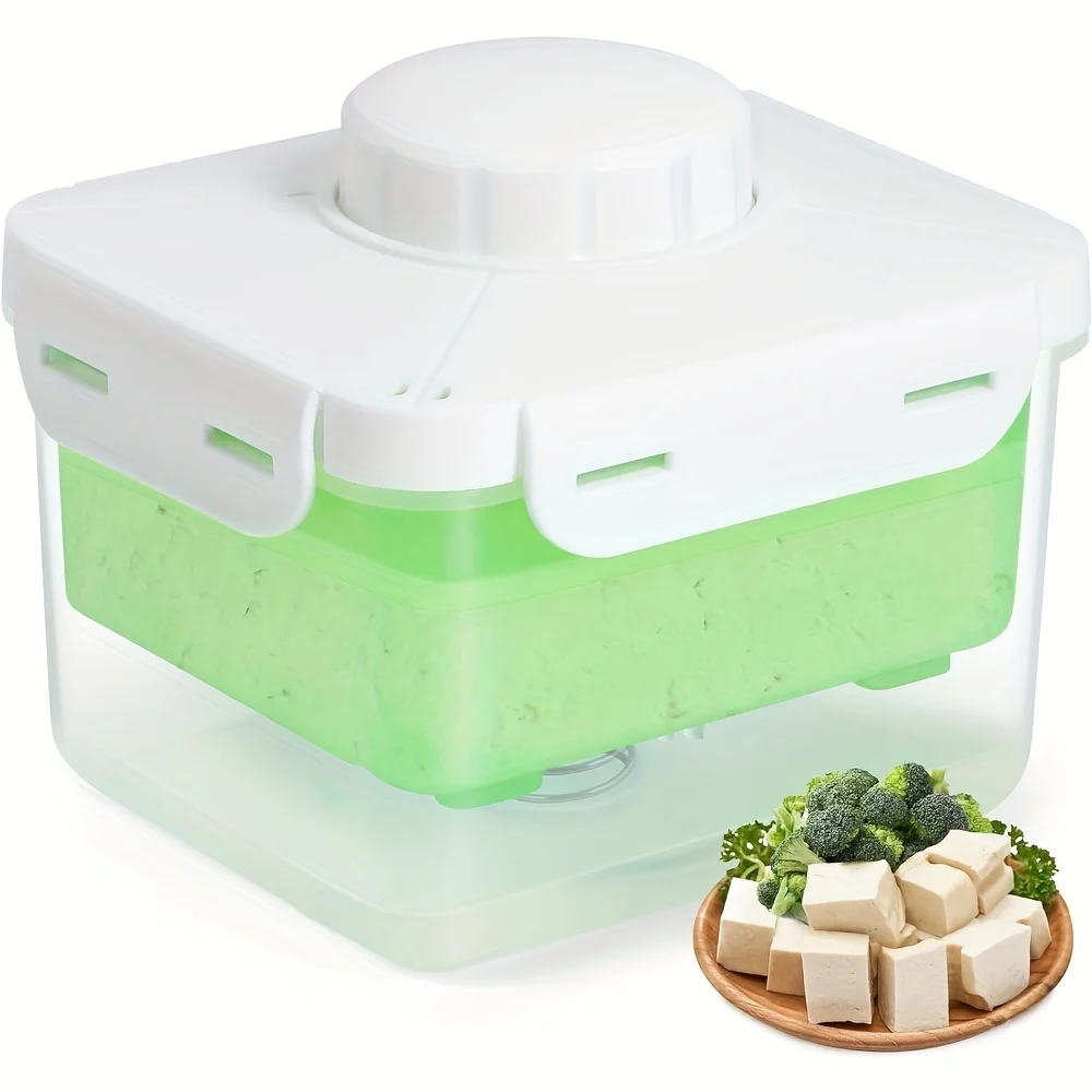 Tofu Press, Large Vegan Tofu Presser Drainer with Drip Tray, Speed Up Removing Water from Firm/Extra Firm Tofu Without Crack