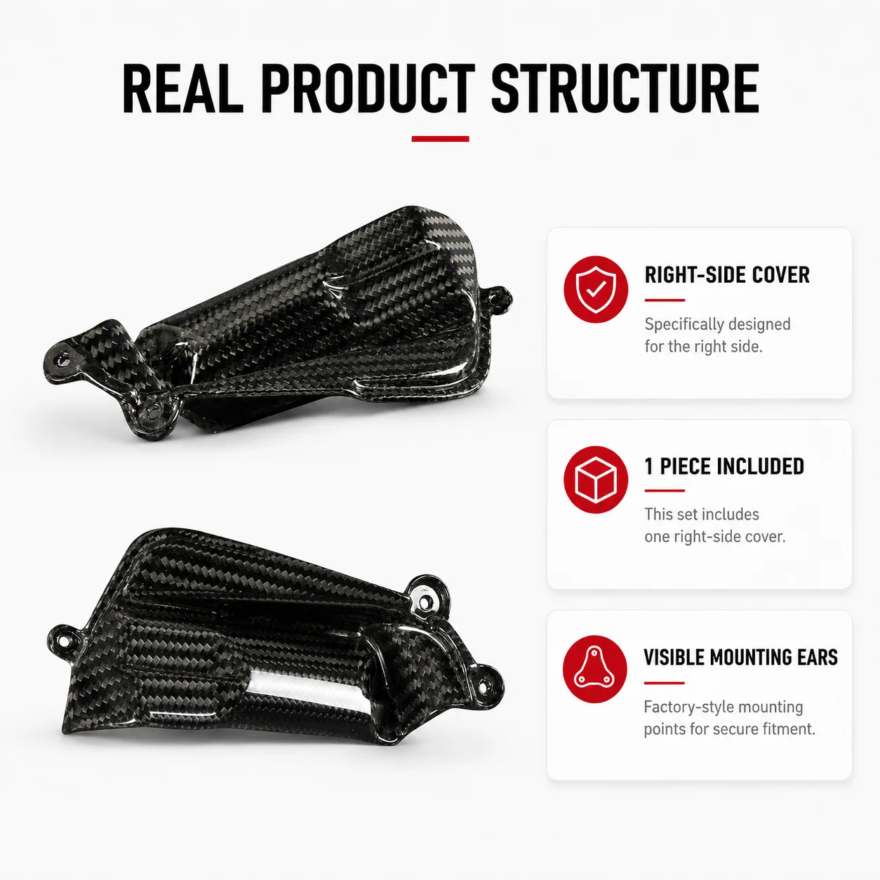 Right Engine Cam Cover Camshaft Cover Carbon Fiber RH Side for Ducati Panigale V4 V4S V4R 2018-2024 Motorcycle Accessories