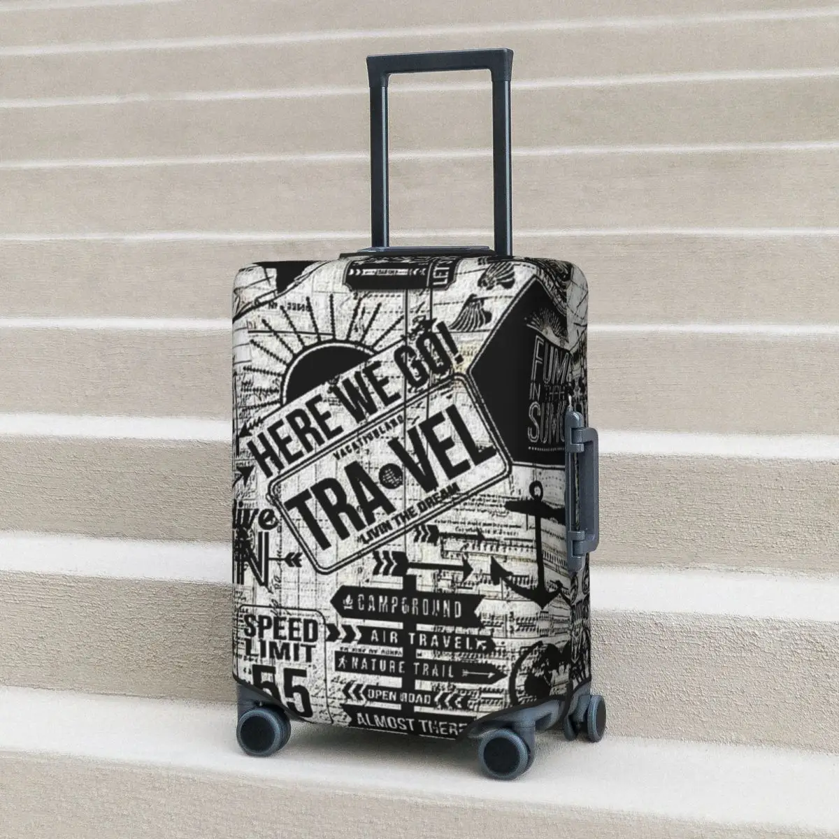 Couverture de valise de voyage en spirale graffiti, motif drôle, protecteur d\'affaires pratique, fournitures de bagages, vacances