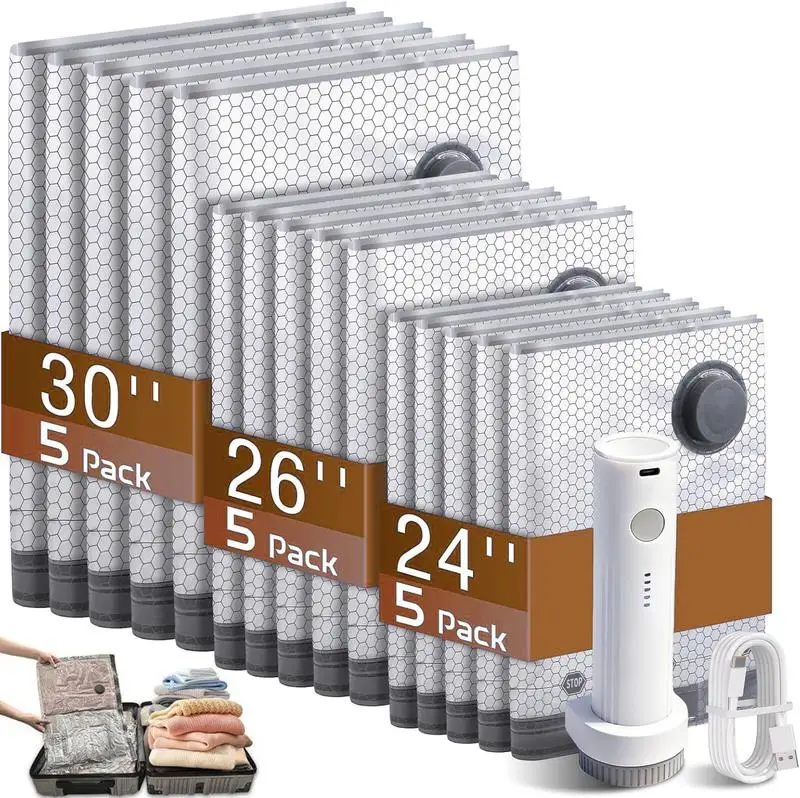 Upgrade Portable Electric Vacuum Sealer Mini Cordless Pump Ultra-Compact Lightweight for Travel Space-Saving Compression Pouches