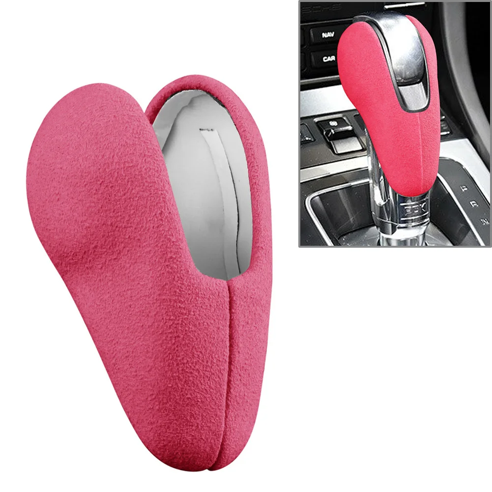 Car Knob Cap Gear Shift Head Trim Cover 2pcs For Prosche Boxster 2009-2015 Cayman 2009-2016 Suede Pink