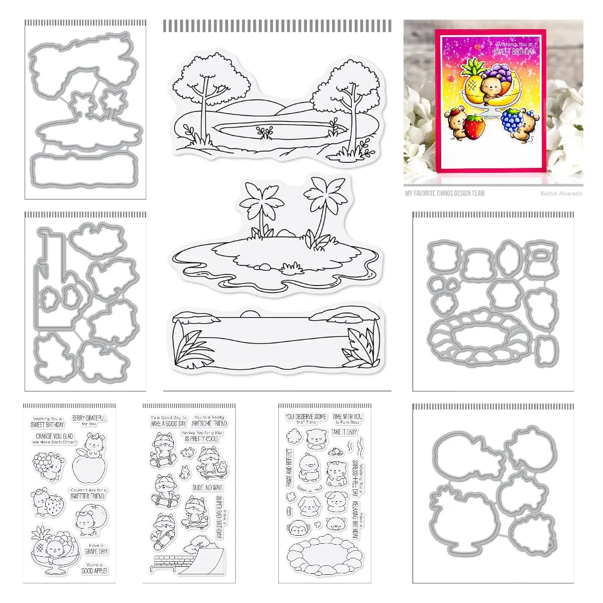 Moule de Décoration Artisanale en Papier, Scènes d'Été, mesurost est Friends, Pure Bliss, Super Rad, Patins, Matrices de Découpe et Timbres, Ensemble de Bricolage, Scrapbooking
