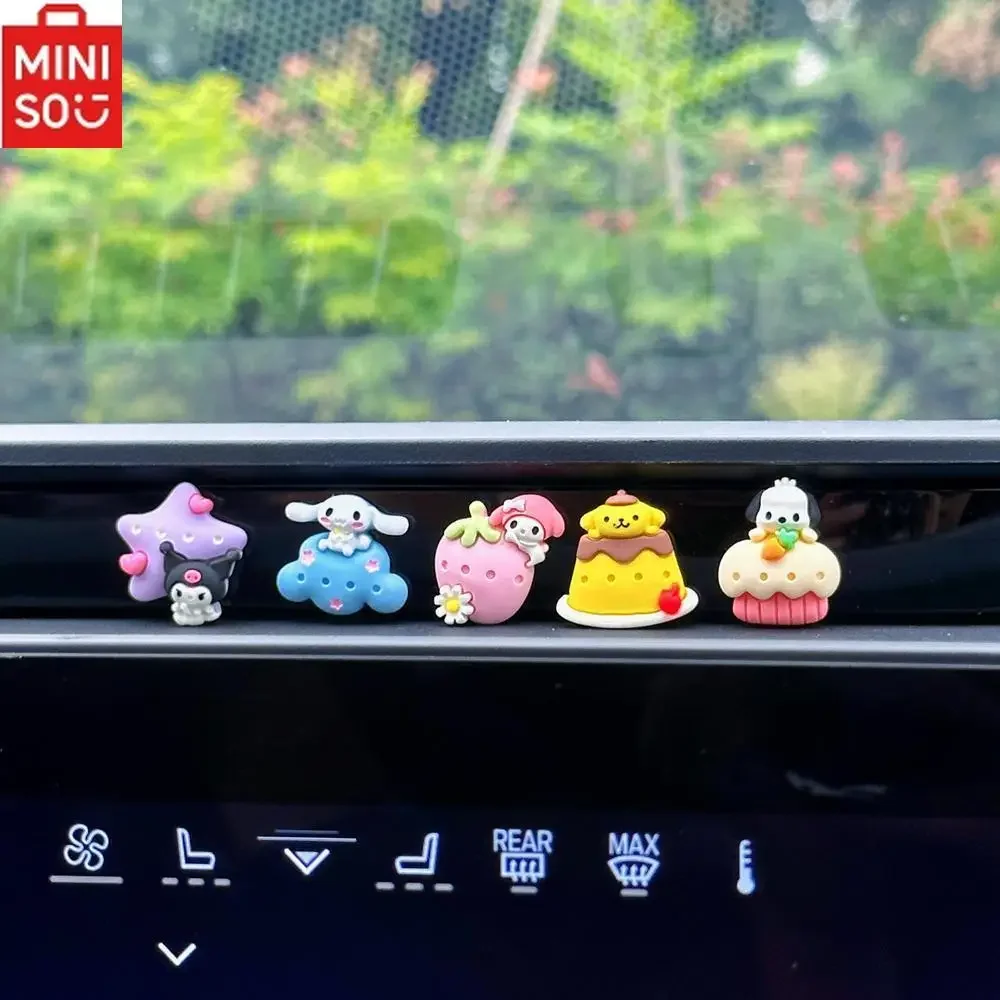 

MINISO Sanrio HelloKitty Car Navigation Display Rearview Mirror Sticker Ornaments Kawaii Kuromi Ladies Car Interior Decoration