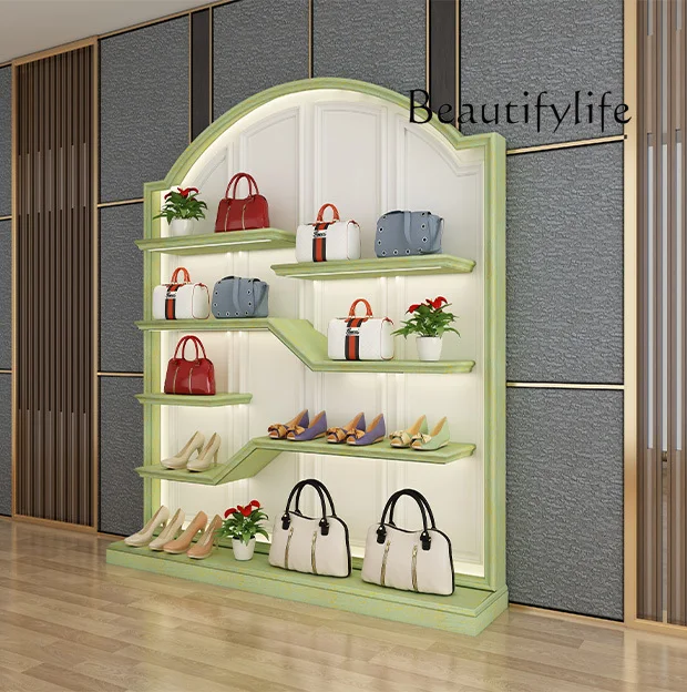 Clothing store shoe and bag display cabinet shoe rack simple bag shelf display rack custom container boutique display cabinet