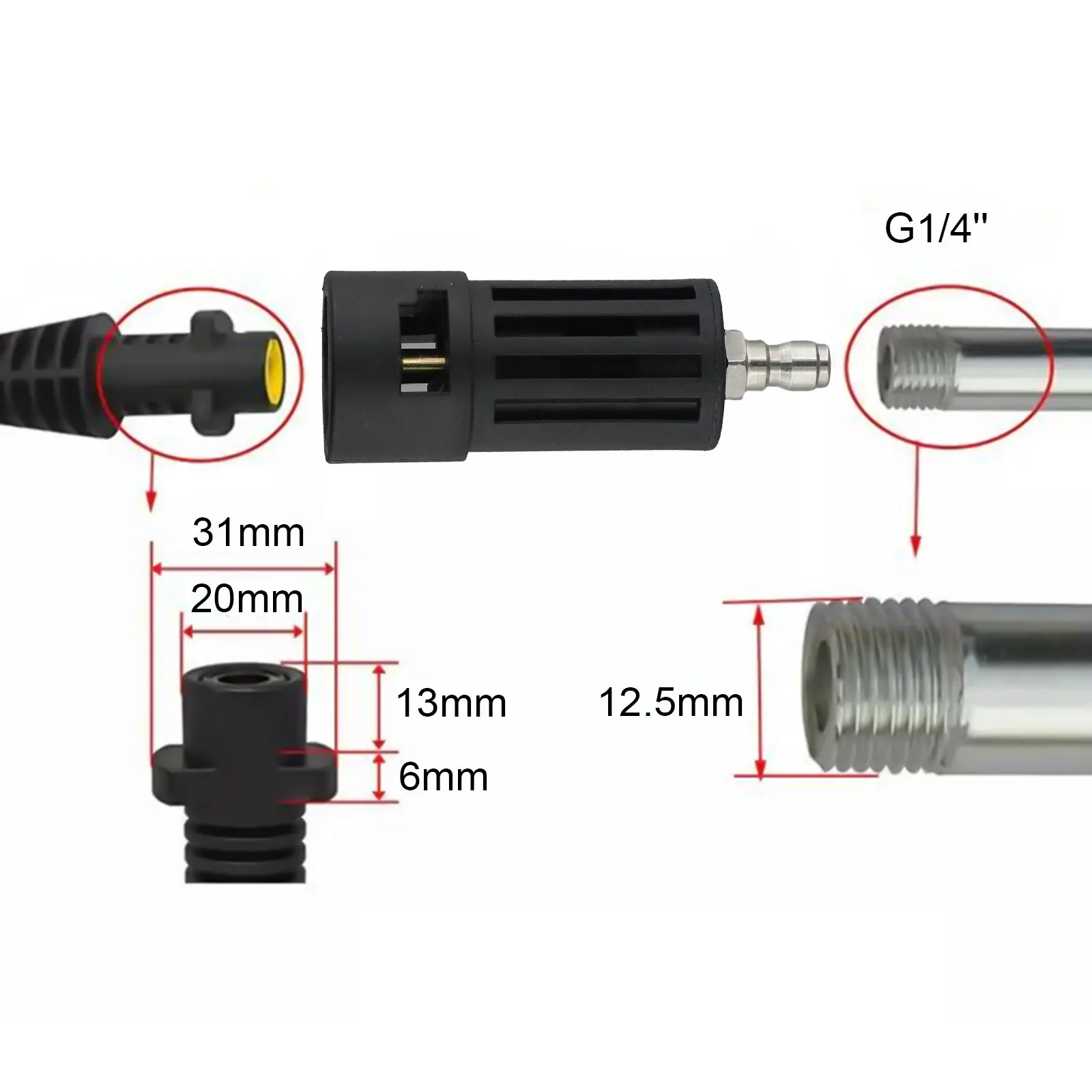 

Black Pressure Washer Adapter 1 4in Quick Connect Reliable Performance Versatile Compatibility Easy Installation