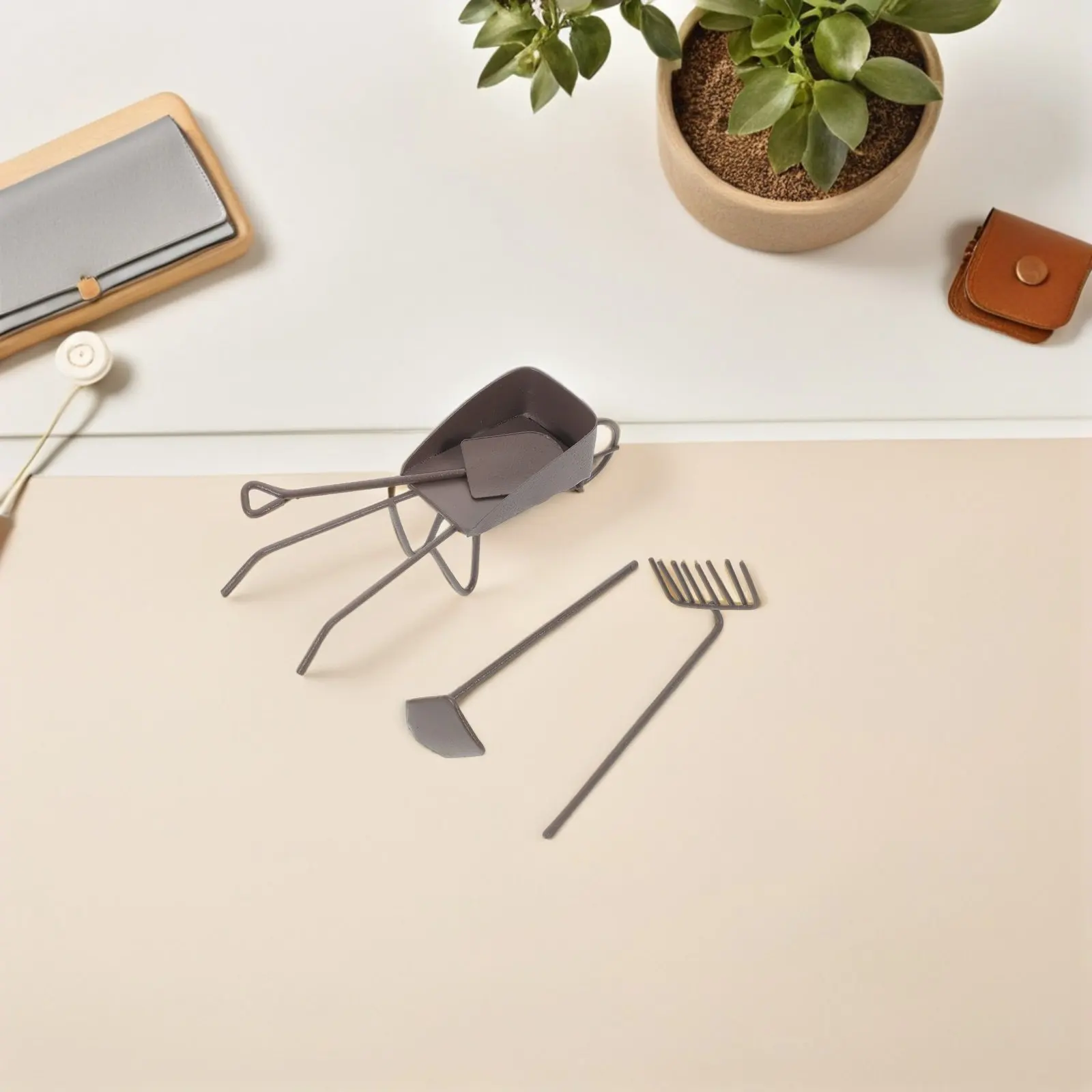 

8Pcs Miniature Garden Tools Accessories for Mini Landscaping Dollhouse Miniature Garden Decorations Office Desk Home Interior