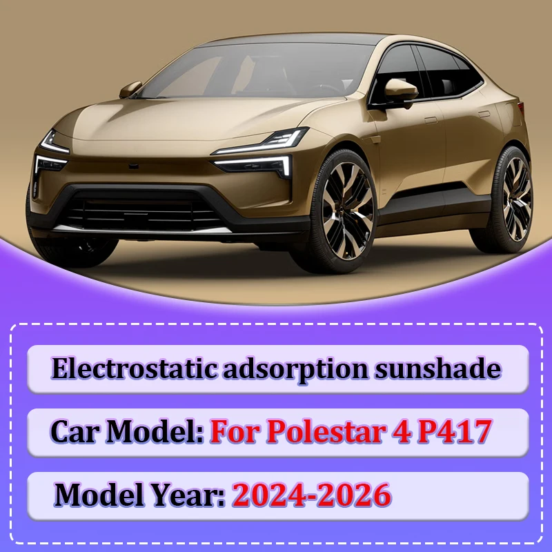 Sunroof Sunshades For Polestar 4 2026 Accessories P417 2024 2025 Sun Block Electrostatic Adsorption Sunscreen Car Accessories