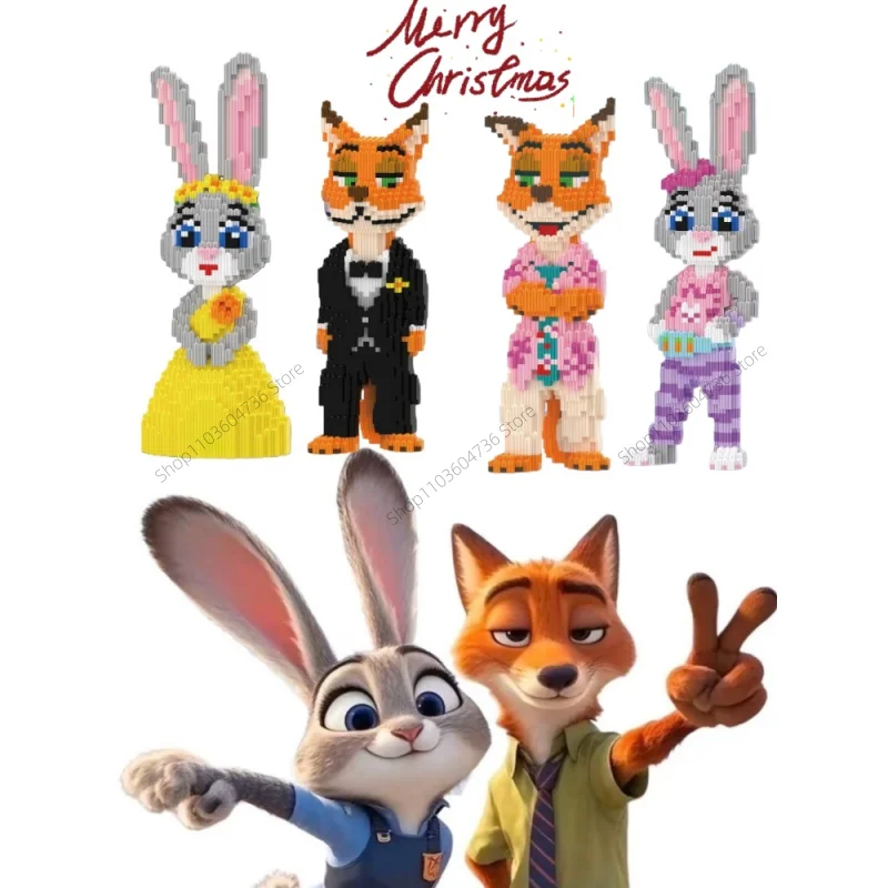 Nowy zestaw 3500 elementów Zootopia Judy Nick, klocki do składania, model zabawki, zabawki dla dzieci i dorosłych, prezent urodzinowy, ozdoba na biurko
